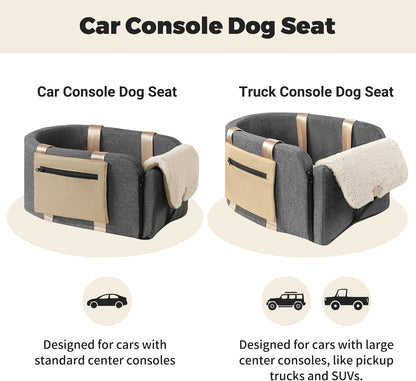 Dog Car Booster Seat - Cat Carrier with Safety Tethers for Dogs & Cats, Easy Carrying Strap, Travel Bags