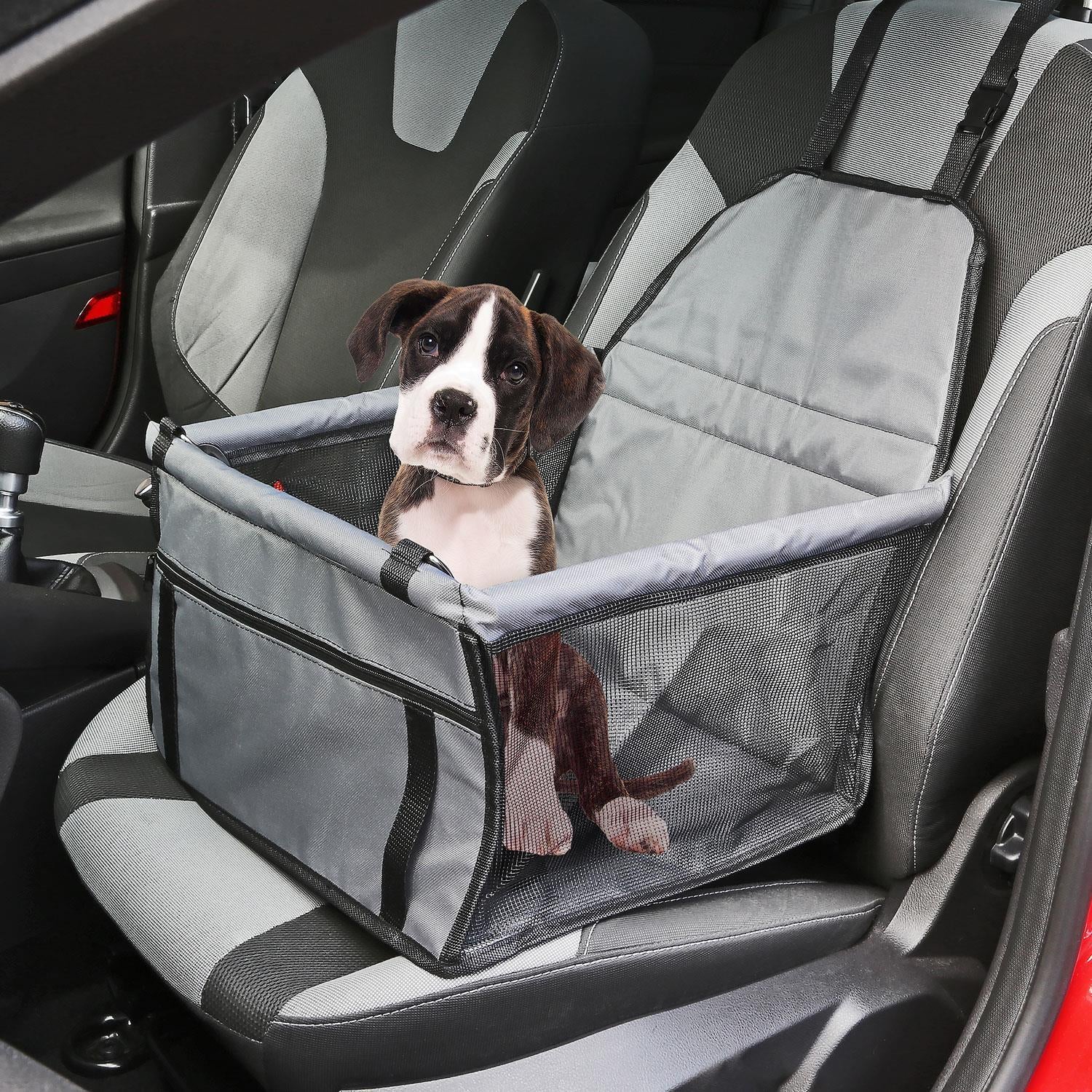 Folding Pet Dog Car Seat Safe Booster Cat Puppy Travel Carrier Bed Bag Basket UK