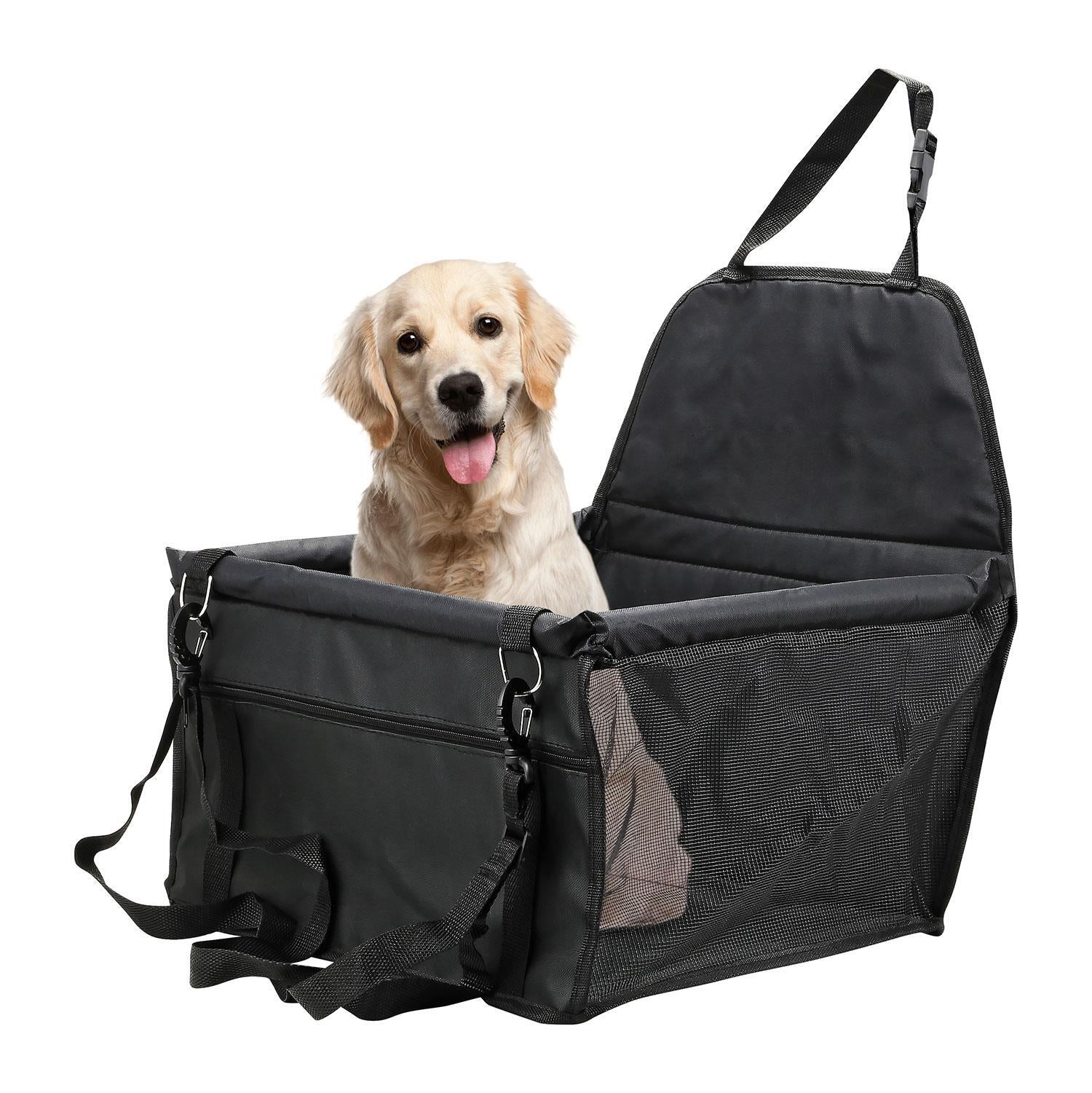 Folding Pet Dog Car Seat Safe Booster Cat Puppy Travel Carrier Bed Bag Basket UK