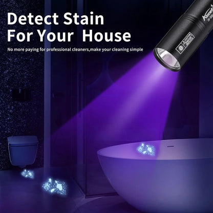365Nm UV Flashlight USB Rechargeable Mini Palm Ultraviolet Nail Lamp Torch Pets Urine Cat Tinea Money Ore Marker Detection Light