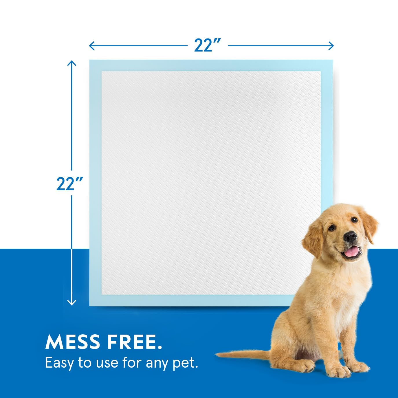 Pee Pads for Dog & Puppy Training [100-COUNT] Pet Potty Pads for Small Dogs 22" X 22" Leak-Proof Design - Quick-Dry Surface - Heavy Duty Absorbent Disposable Wee Pad - Dog & Puppy Products Bulk Pack