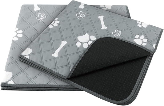Washable Pee Pads for Dogs, 2 Pack, Non-Slip Dog Pads with Heavy Absorbency, Reusable Training Pads, Waterproof Mat for Whelping, Playpen, Crate, Kennel and Outdoors, 60X 45Cm