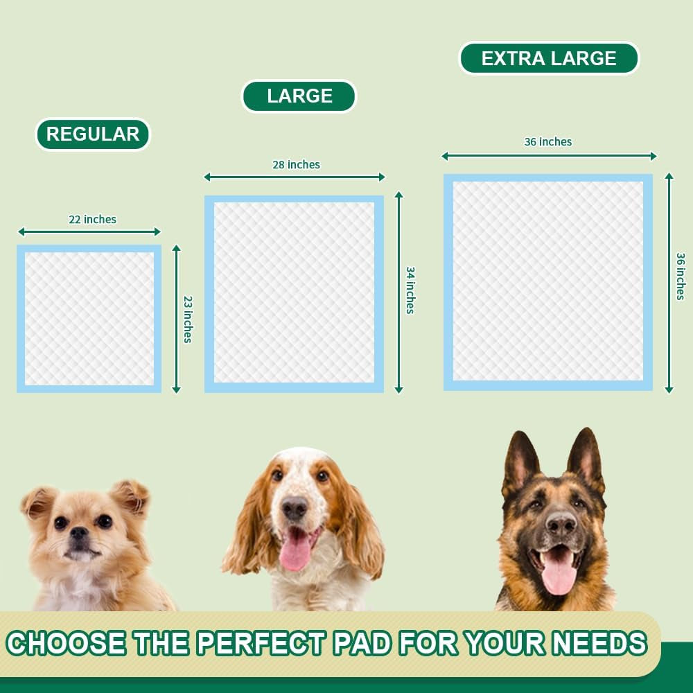 Dog Pee Pads and Puppy Training Pads Super Absorbent & Heavy Duty Potty Pads for Dogs and Pet Pads (Regular 22"X23", 100 Count)
