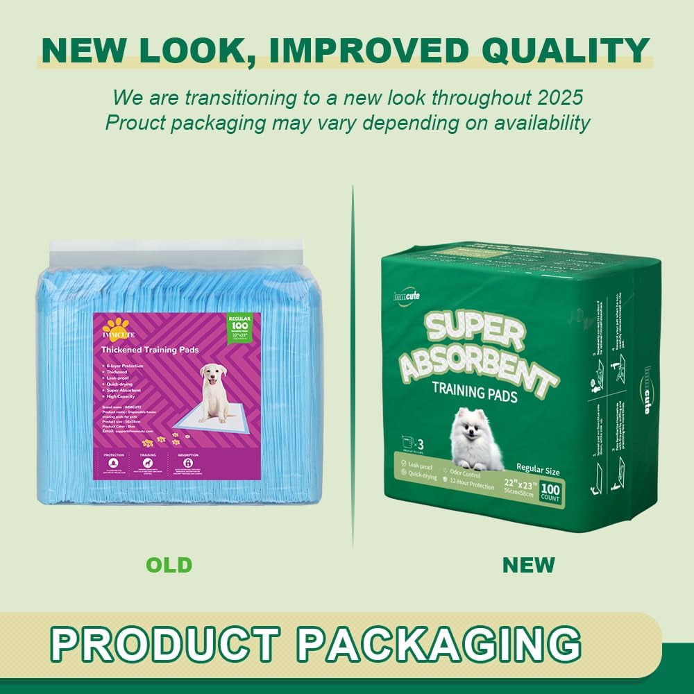 Dog Pee Pads and Puppy Training Pads Super Absorbent & Heavy Duty Potty Pads for Dogs and Pet Pads (Regular 22"X23", 100 Count)