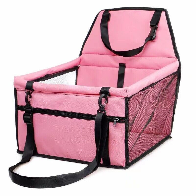 Folding Pet Dog Car Seat Safe Booster Cat Puppy Travel Carrier Bed Bag Basket UK