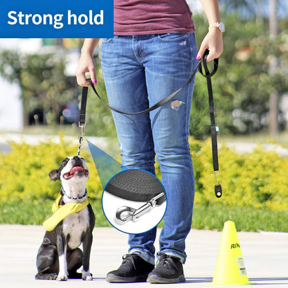 50 Ft Long Leash for Dog Training, Play, Camping, or Backyard Lead with Free Training Clickers for Small, Medium and Large Dogs (Blue)